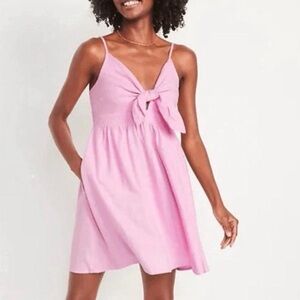 Old Navy Pink Sleeveless Dress with Bow xl